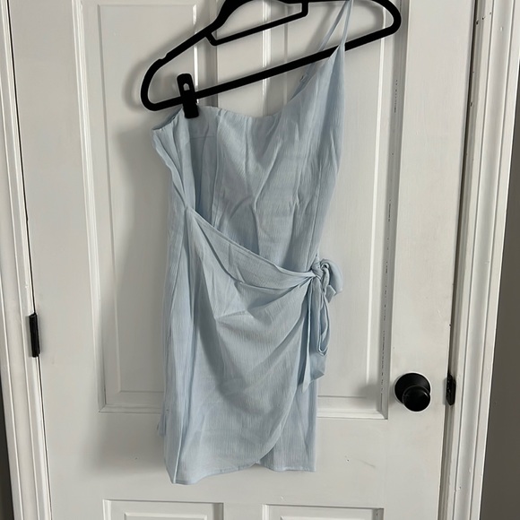 Hello Molly Linen Wrap One Shoulder Dress NWOT - Picture 1 of 6